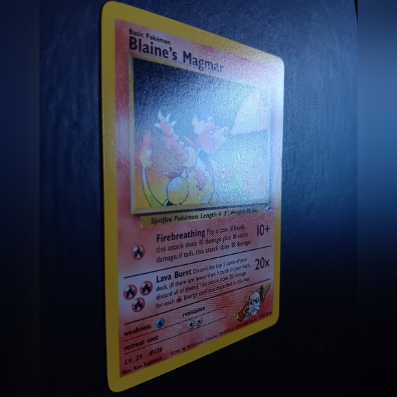 Blaine's Magmar Pokemon Card - Gym Heroes - NO. 37/132 Uncommon Non-Holo - Picture 4 of 9